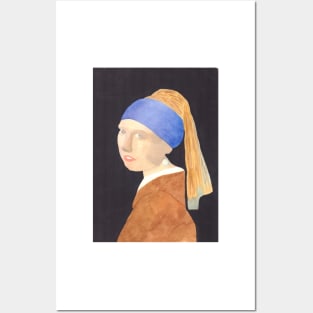 Girl with a Pearl Earring II (after Vermeer) Posters and Art